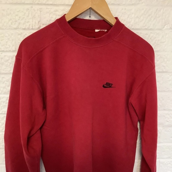 Vintage Nike Sweatshirt - Size L - Dark Red - Cotton - P2P 23โ - Picture 6 of 7